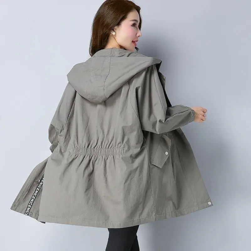 Plus Size Long Trench Coat for Curvy Women