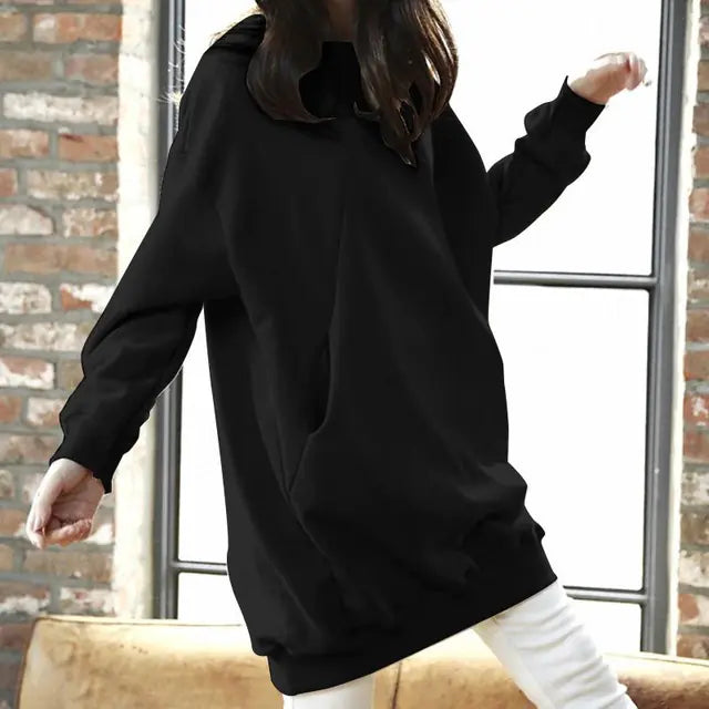 Plus Size Casual Solid Sweatshirts for Women in Autumn