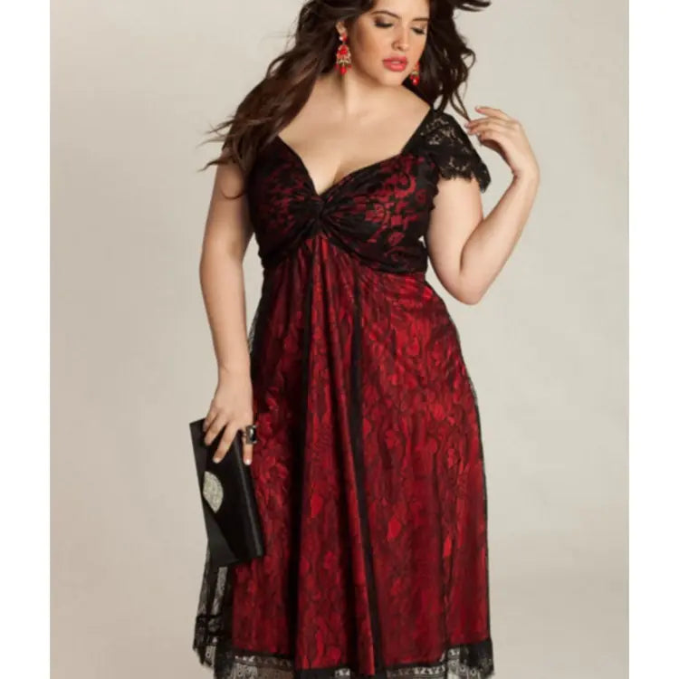 Plus Size Gothic Lace Dress for Women