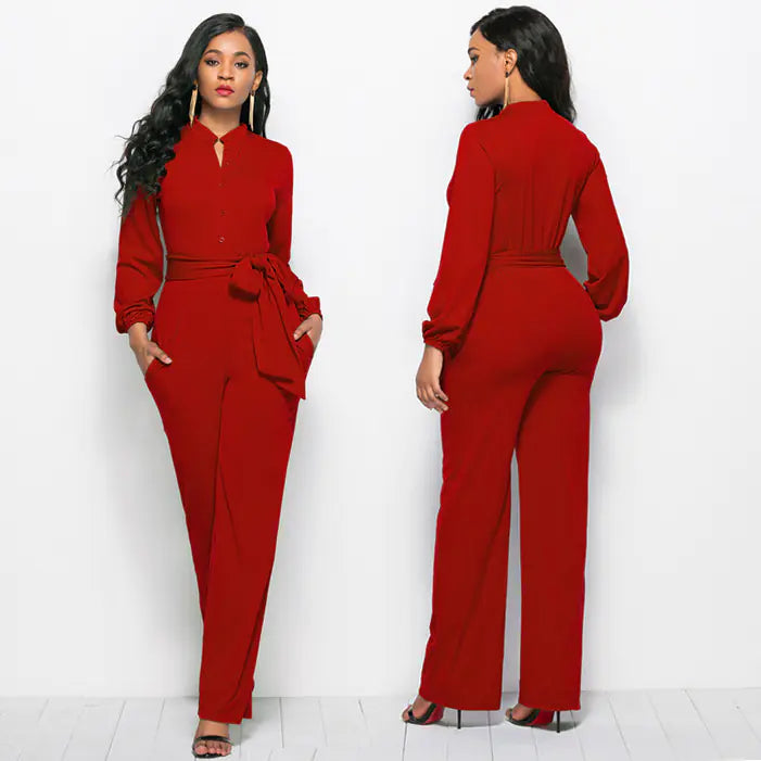 Plus Size Long Sleeve Jumpsuit for Women