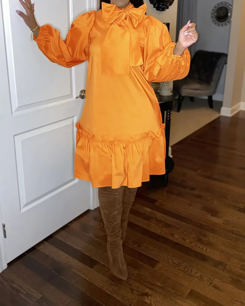 Plus Size Casual Ruffle Dress for Women