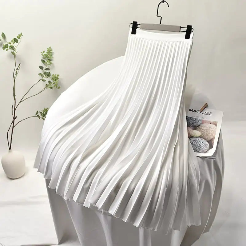 High Waist Plus Size Pleated Skirt for Women