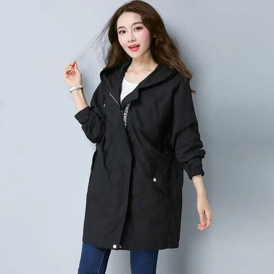 Plus Size Long Trench Coat for Curvy Women