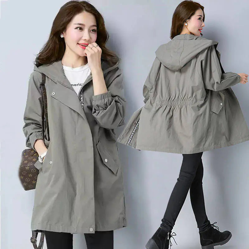 Plus Size Long Trench Coat for Curvy Women