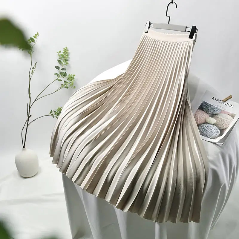 High Waist Plus Size Pleated Skirt for Women