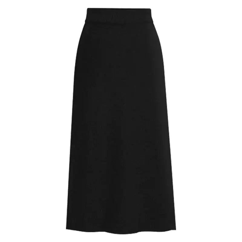 Plus Size High-Waisted Wool Long Skirt for Women