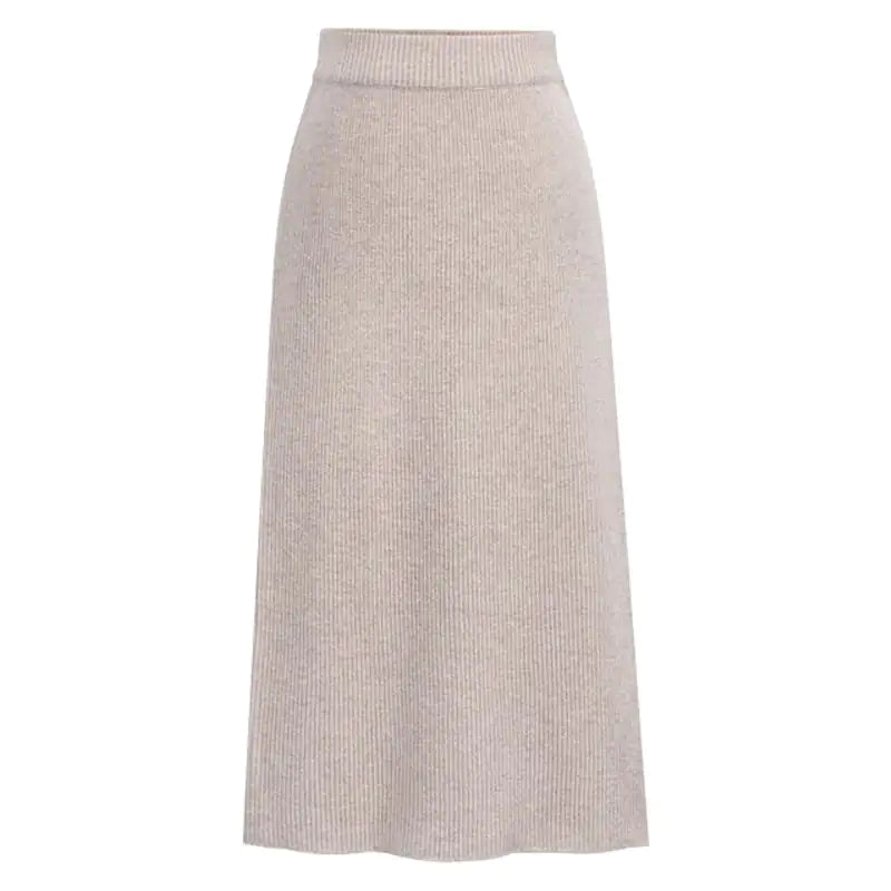 Plus Size High-Waisted Wool Long Skirt for Women