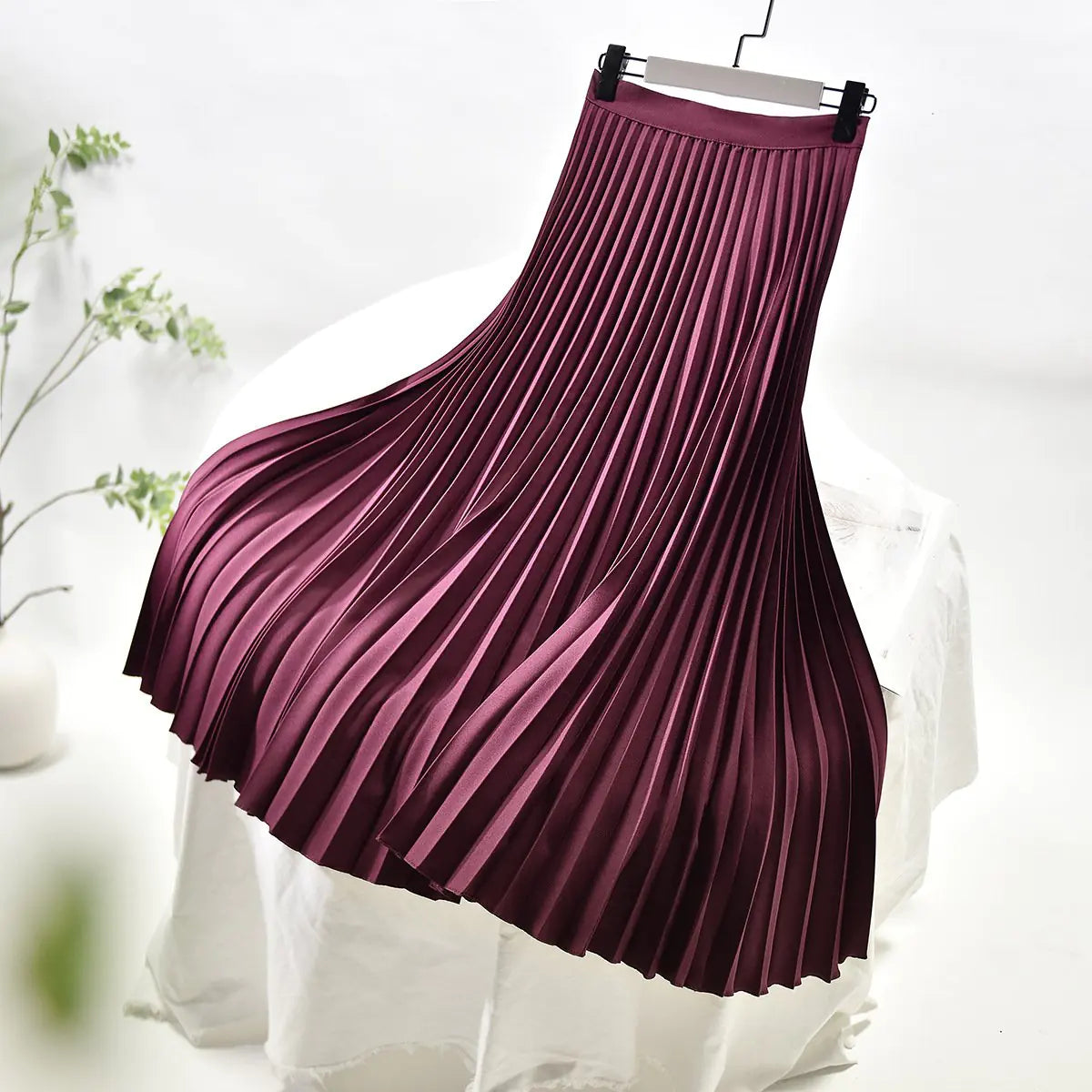 High Waist Plus Size Pleated Skirt for Women