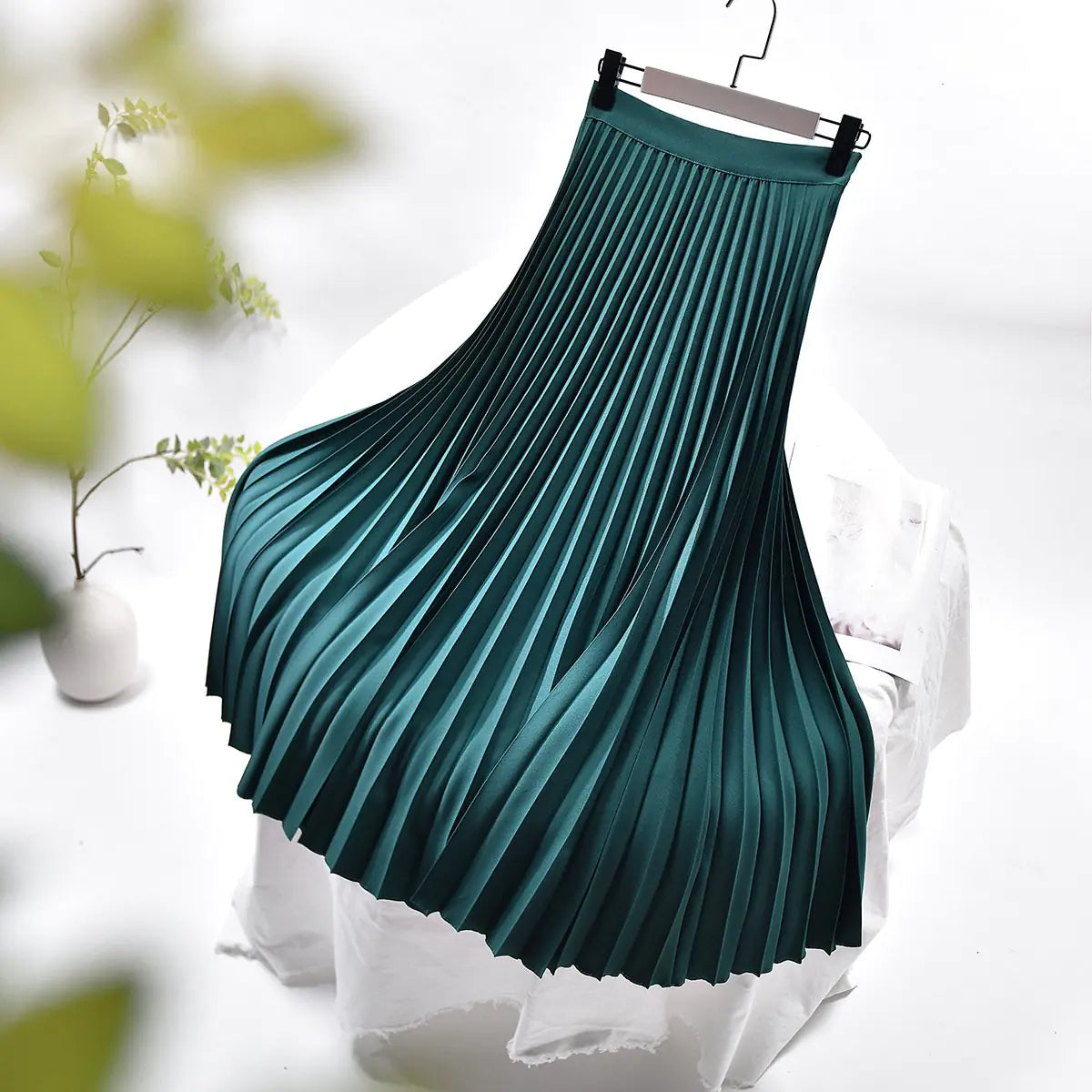 High Waist Plus Size Pleated Skirt for Women