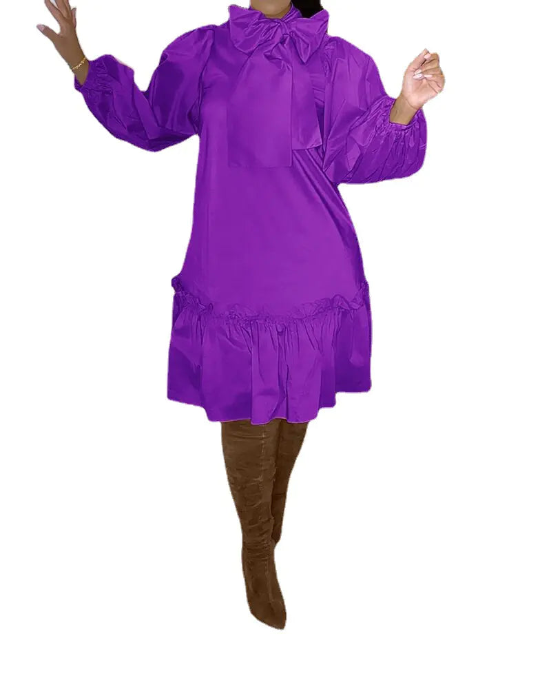 Plus Size Casual Ruffle Dress for Women