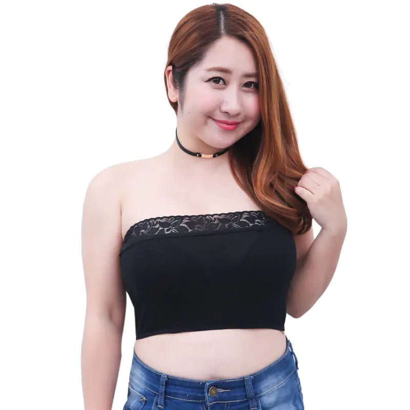 Plus Size Lace Modal Bandeau Top for Women