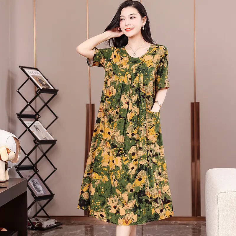 2023 Plus Size Cotton Dress for Summer Women