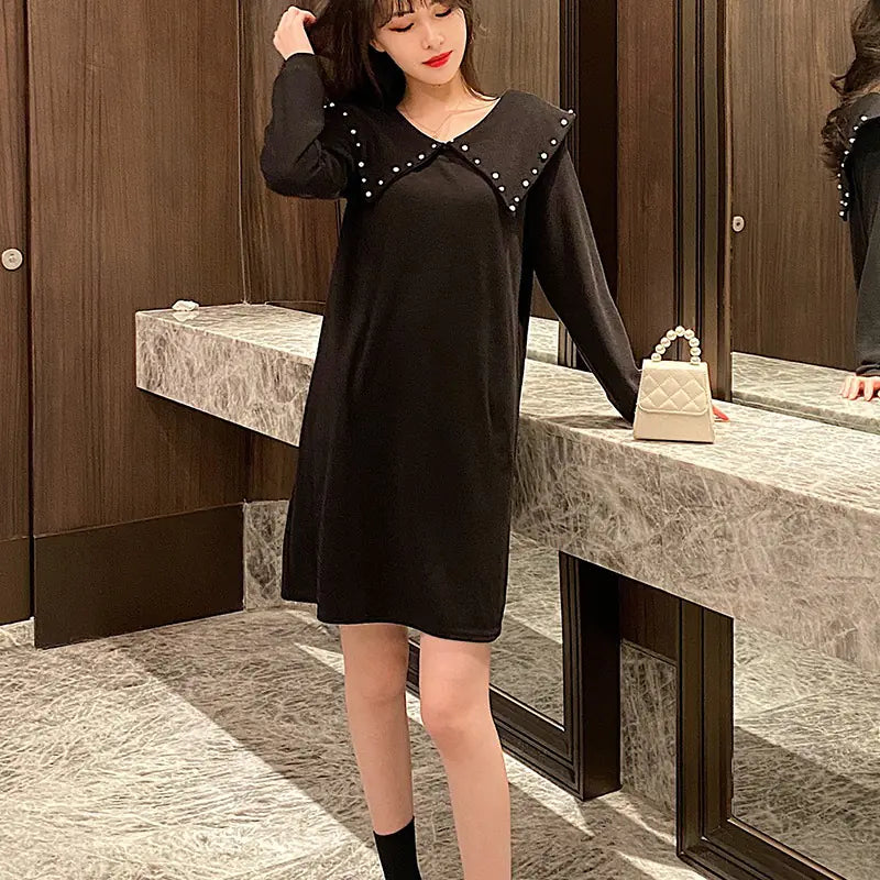 Plus Size Autumn Winter Knit Dress for Women