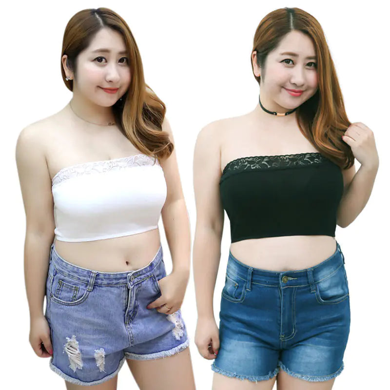 Plus Size Lace Modal Bandeau Top for Women