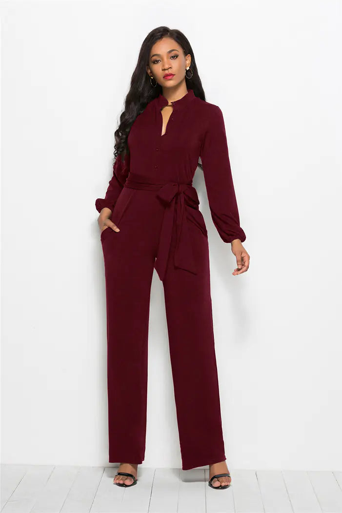 Plus Size Long Sleeve Jumpsuit for Women