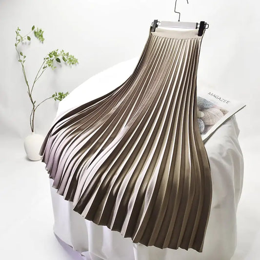 High Waist Plus Size Pleated Skirt for Women