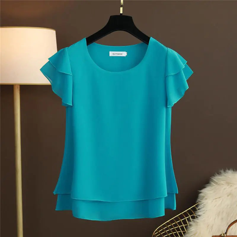 Plus Size Summer Chiffon T-Shirt for Women