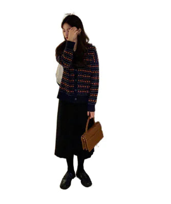 Plus Size Knitted Skirt for Women - Autumn/Winter Style