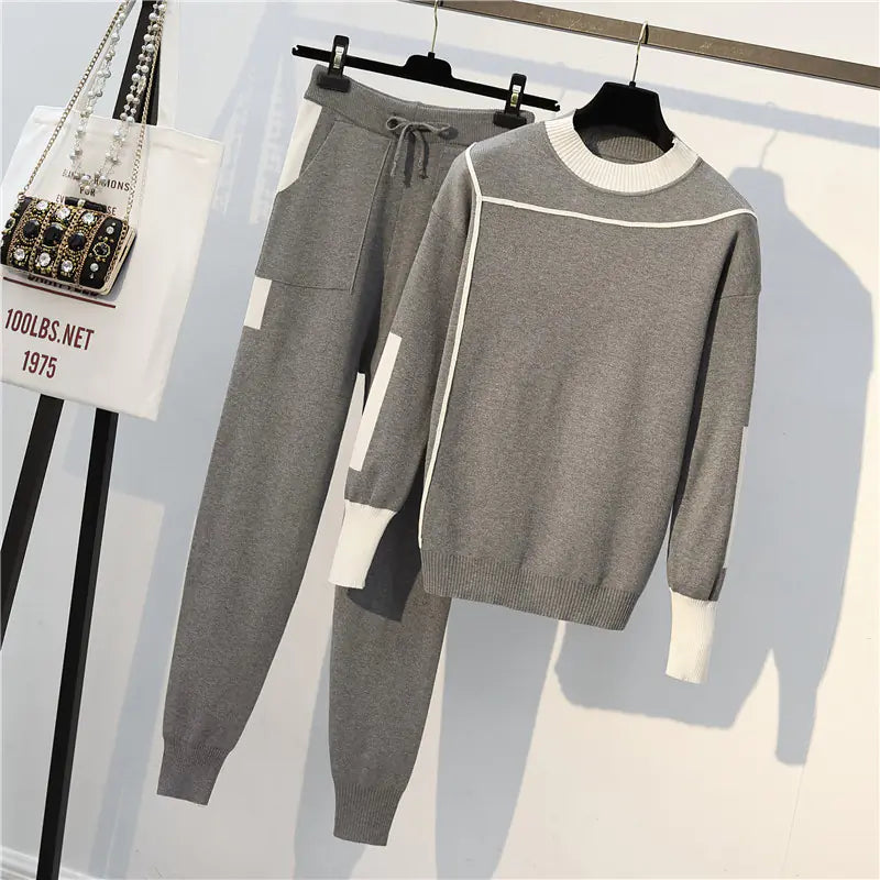Fashionable Plus Size Sweater Knit Set for Women