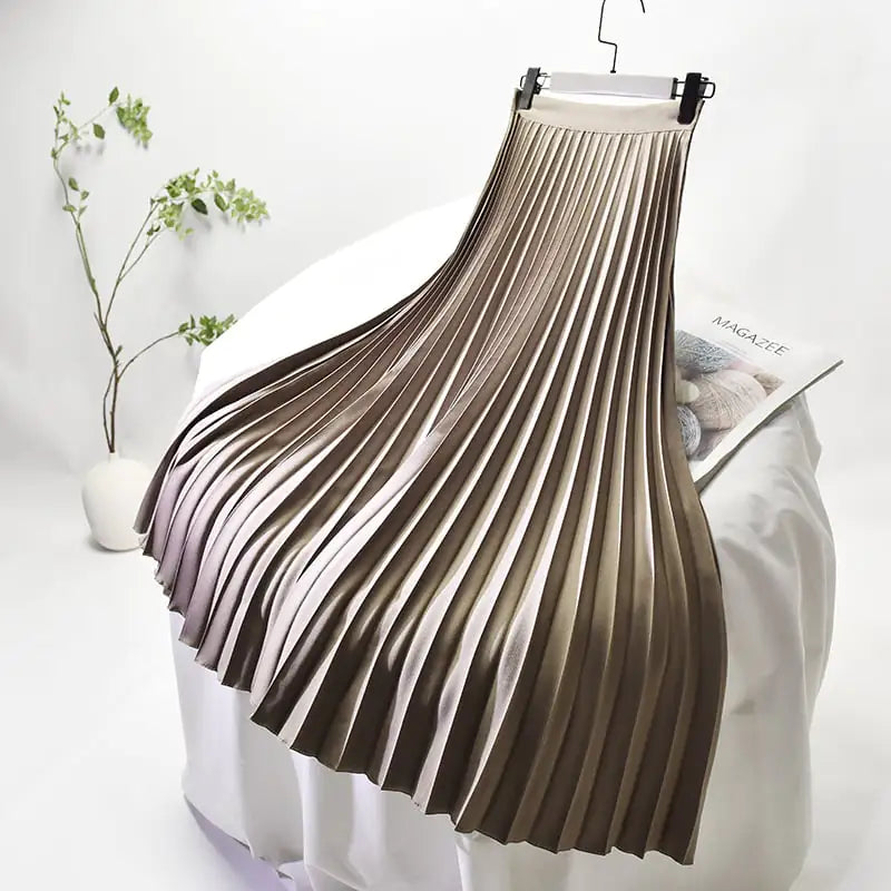 High Waist Plus Size Pleated Skirt for Women