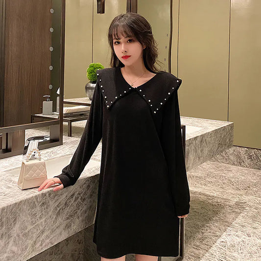 Plus Size Autumn Winter Knit Dress for Women