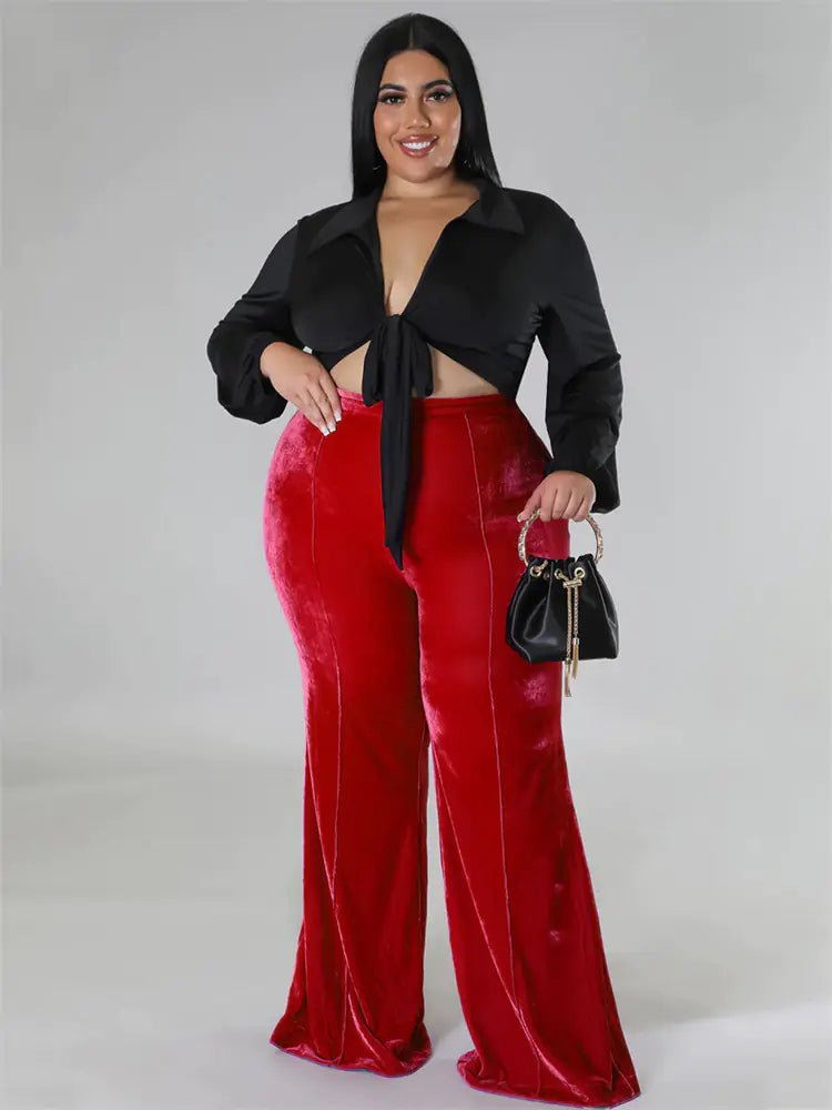 Plus Size Casual Flared Leggings for Women