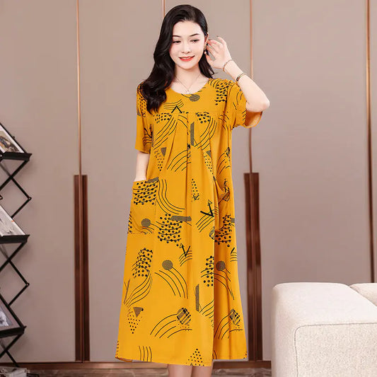 2023 Plus Size Cotton Dress for Summer Women