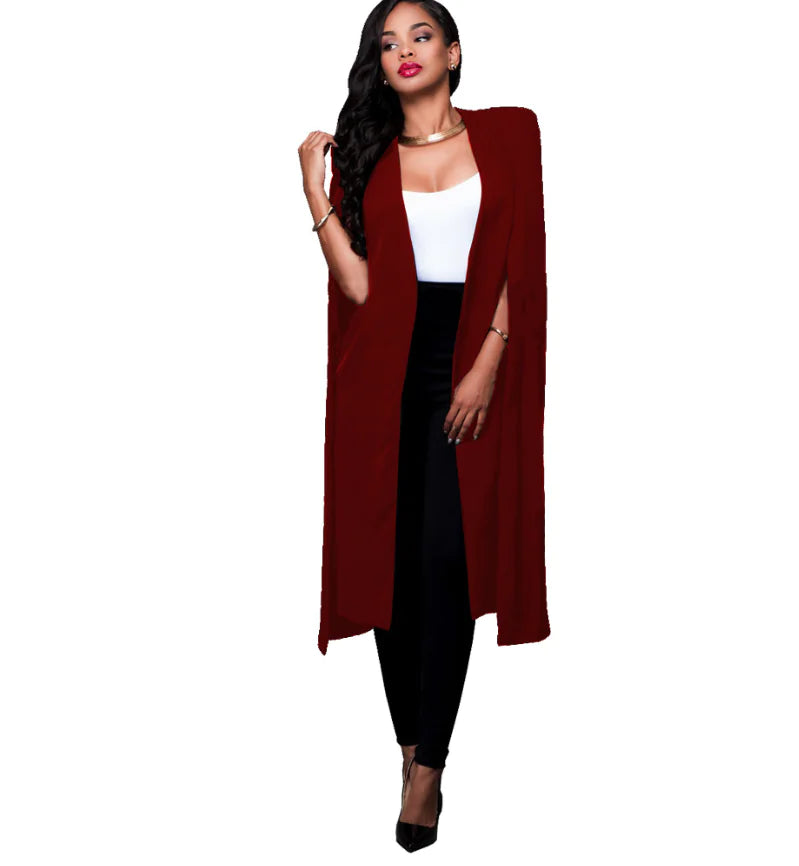Plus Size Solid Color Long Coat for Women