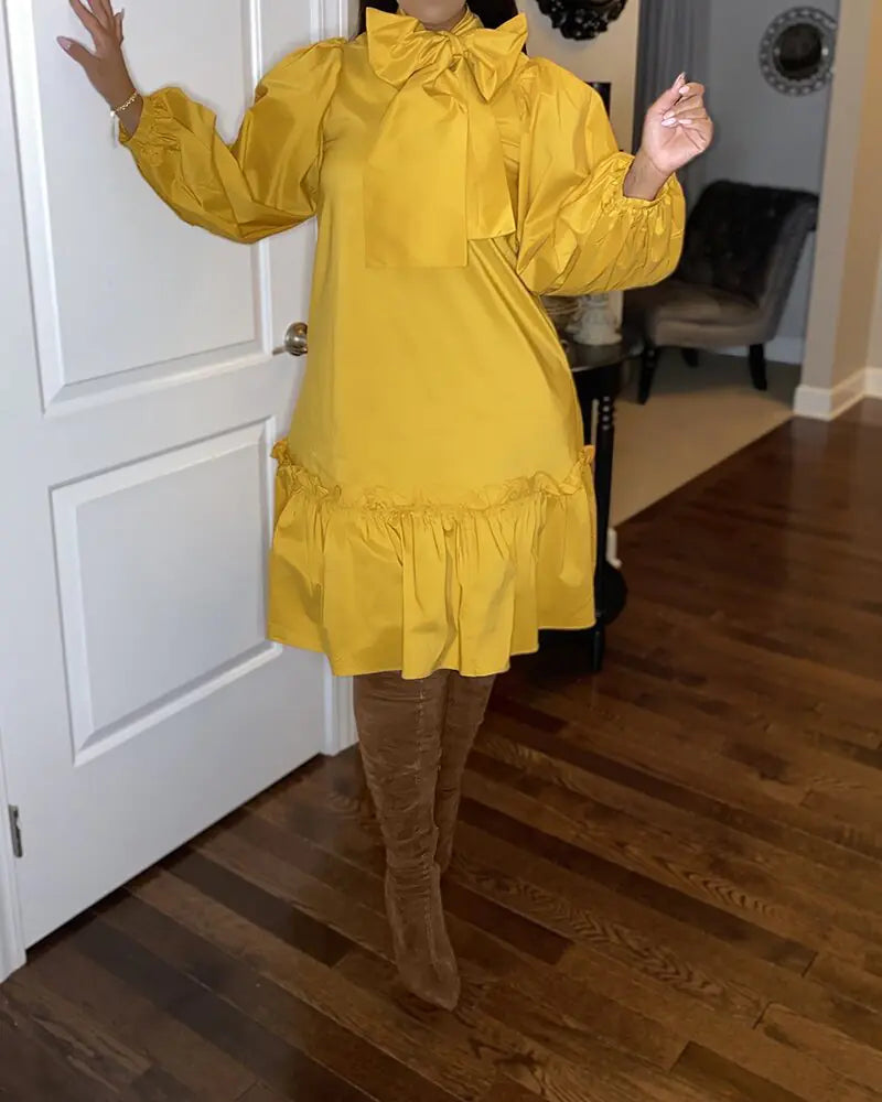 Plus Size Casual Ruffle Dress for Women