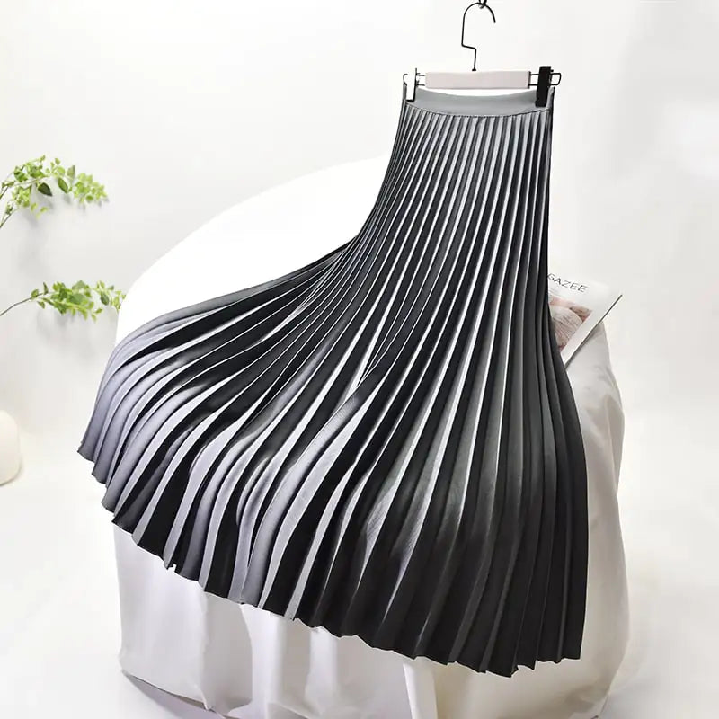 High Waist Plus Size Pleated Skirt for Women