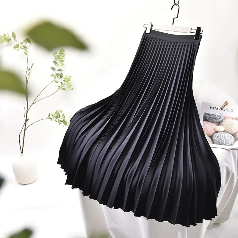 High Waist Plus Size Pleated Skirt for Women