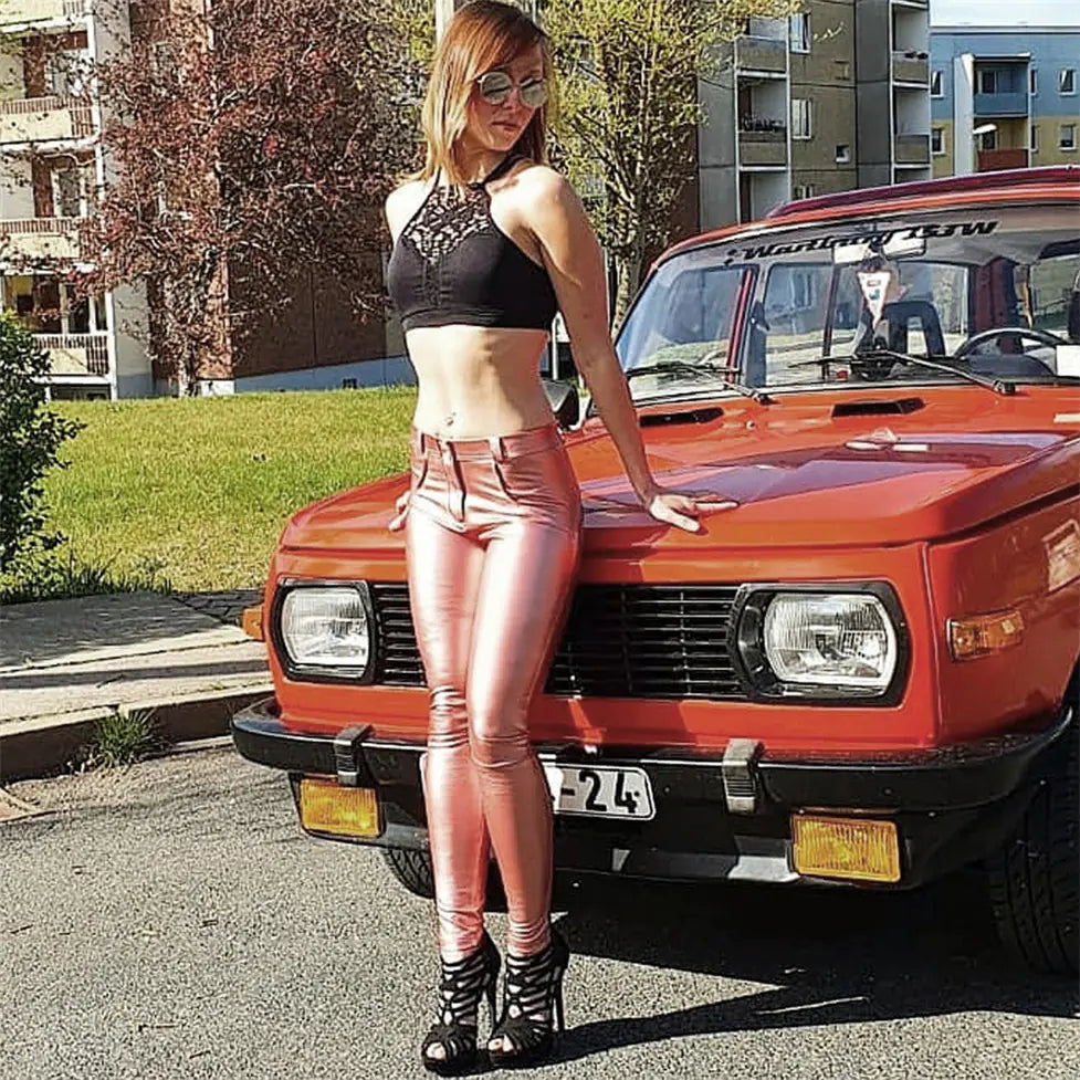 Plus Size Velvet Yoga Fitness Leather Pants for Women