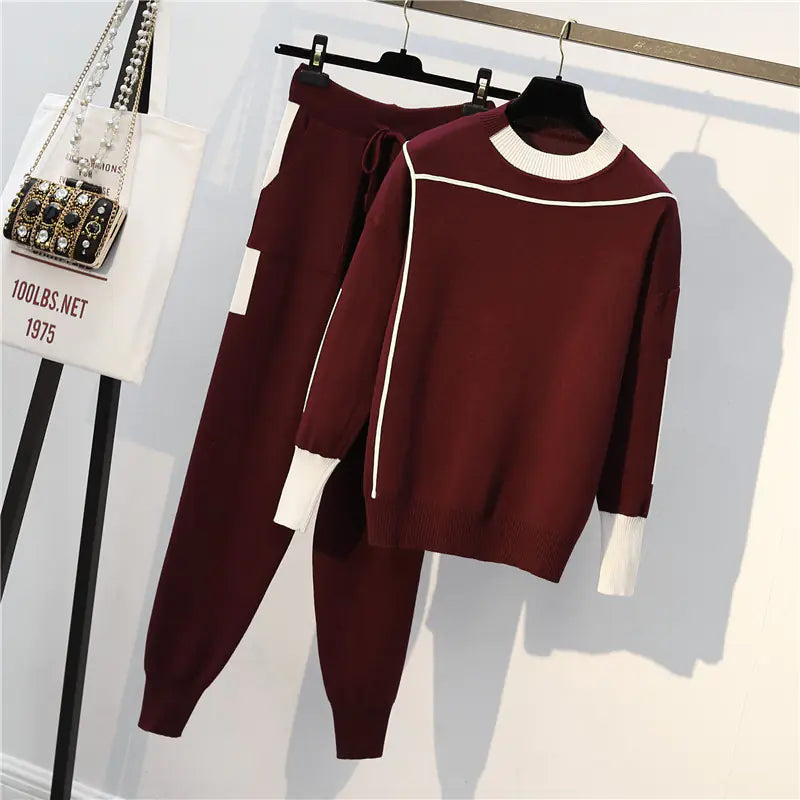 Fashionable Plus Size Sweater Knit Set for Women