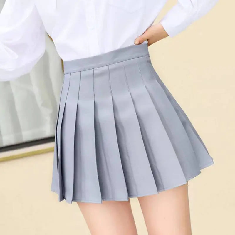 Plus Size College Style Pleated Summer Skirt for Women