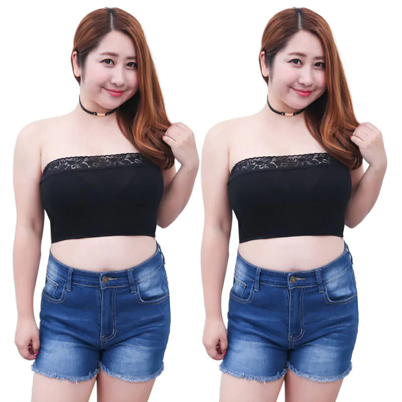 Plus Size Lace Modal Bandeau Top for Women