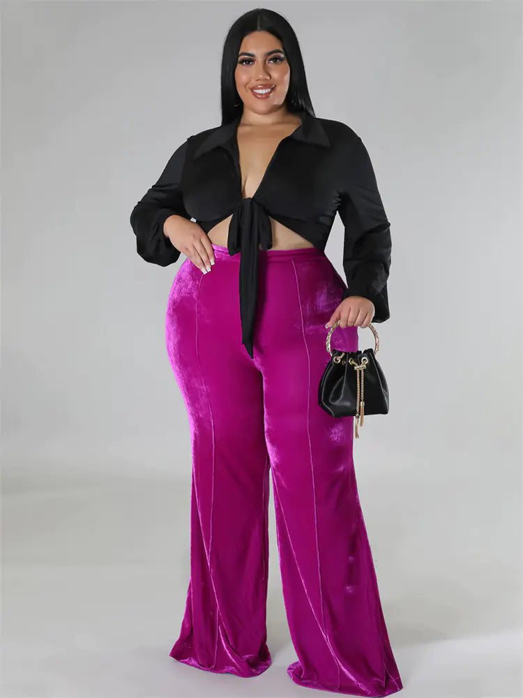 Plus Size Casual Flared Leggings for Women