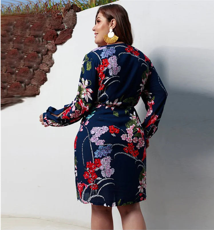 Plus Size Elegant Floral Dress for Women