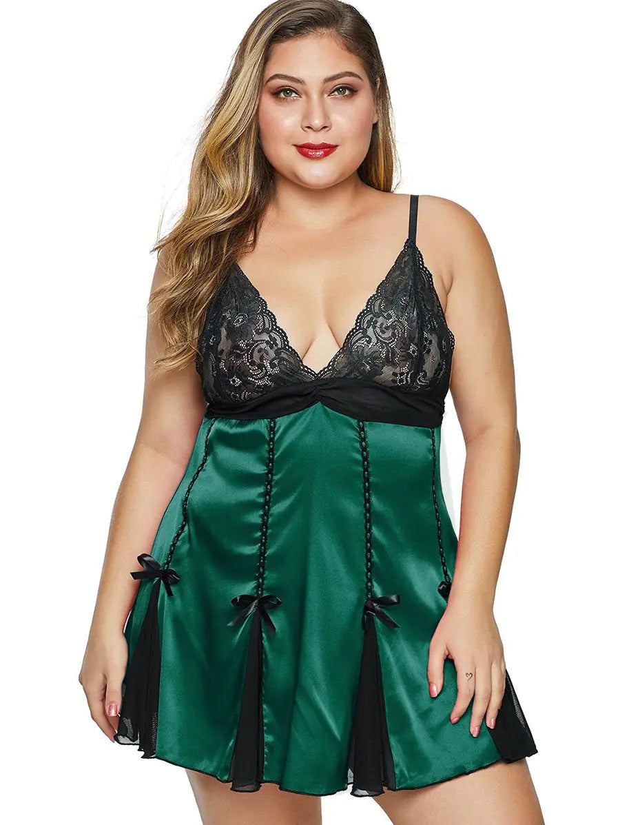 Plus Size Lace Camisole Nightdress for Curvy Women