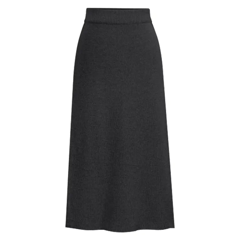 Plus Size High-Waisted Wool Long Skirt for Women