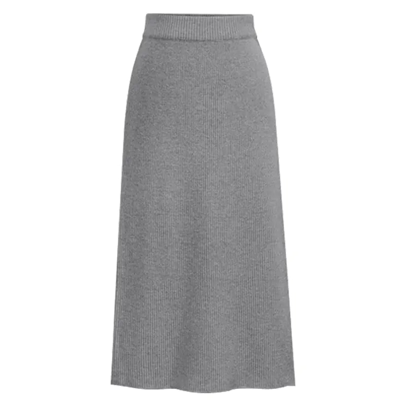 Plus Size High-Waisted Wool Long Skirt for Women