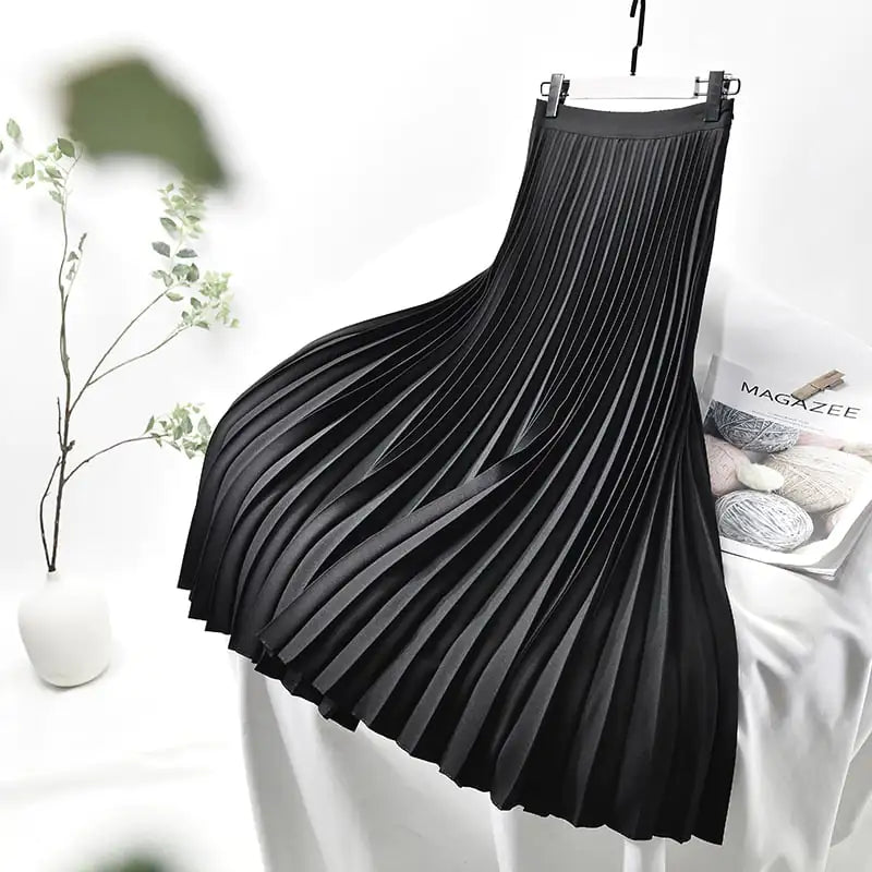 High Waist Plus Size Pleated Skirt for Women
